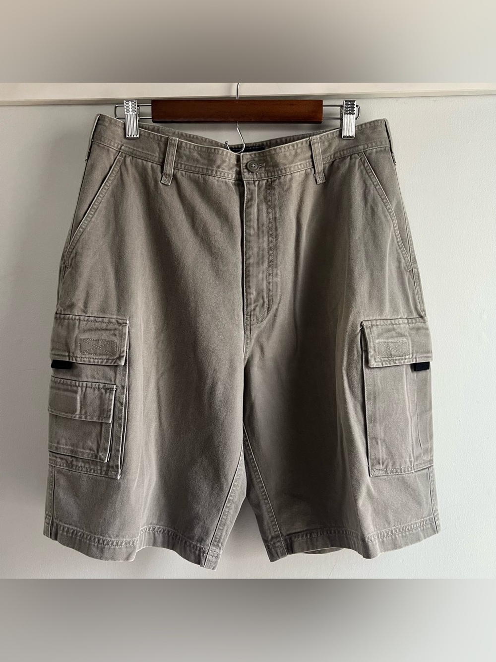 Sonoma Jeans Co Men’s 34 Vintage Grey Khaki Cargo Shorts 100% Cotton